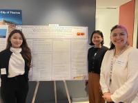 Yejin Lee, Kunsorya Chhea, and Sandra Minchala present on the ASK-AD project. Taub Institute research retreat, November 2023
